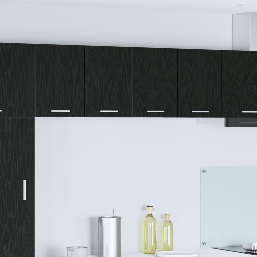 Hanging Cabinet 2 pcs Black Oak and White Engineered Wood