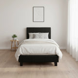 Single PU Leather Bed Frame Black