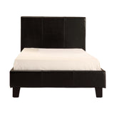 Single PU Leather Bed Frame Black - Rear View