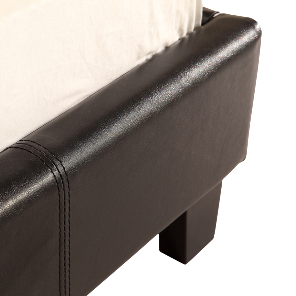 Single PU Leather Bed Frame Black