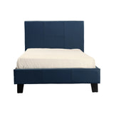 Single PU Leather Bed Frame Blue - Extra Image