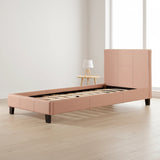 Single PU Leather Bed Frame Pink