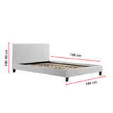 Double PU Leather Bed Frame White - Extra Image