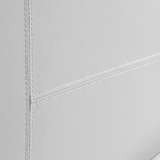 Double PU Leather Bed Frame White - Low Angle