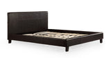 Double PU Leather Bed Frame Brown - Front View