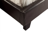 Double PU Leather Bed Frame Brown - Top-Down View