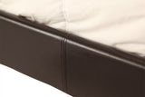 Double PU Leather Bed Frame Brown - Rear View