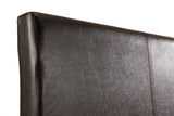Double PU Leather Bed Frame Brown - Close-Up Angle