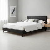 Double PU Leather Bed Frame Black