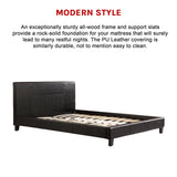 Double PU Leather Bed Frame Black - Extra Image