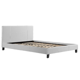 Queen PU Leather Bed Frame White