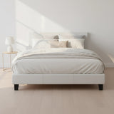 Queen PU Leather Bed Frame White