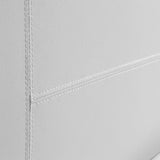 Queen PU Leather Bed Frame White - Low Angle