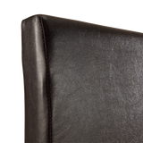 Queen PU Leather Bed Frame Brown - Rear View