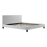 King PU Leather Bed Frame White - Front View