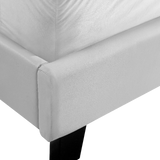 King PU Leather Bed Frame White - Low Angle