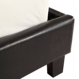 King PU Leather Bed Frame Brown - Top-Down View