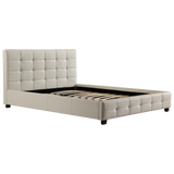 Double PU Leather Deluxe Bed Frame White