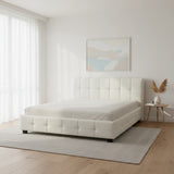 Double PU Leather Deluxe Bed Frame White