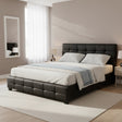 Double PU Leather Deluxe Bed Frame Black