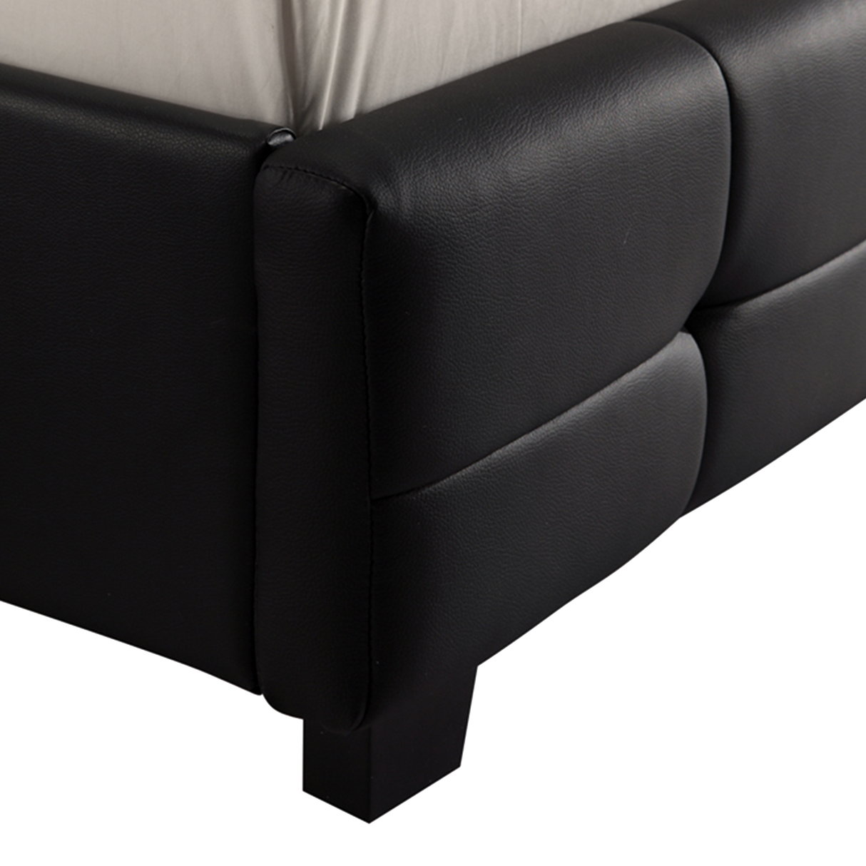 Double PU Leather Deluxe Bed Frame Black