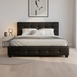 Double PU Leather Deluxe Bed Frame Black