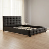 Double PU Leather Deluxe Bed Frame Black