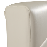 Queen PU Leather Deluxe Bed Frame White - Rear View