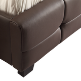 Queen PU Leather Deluxe Bed Frame Brown