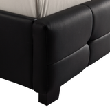 Queen PU Leather Deluxe Bed Frame Black - Top-Down View
