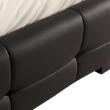Queen PU Leather Deluxe Bed Frame Black - Rear View