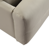 King PU Leather Deluxe Bed Frame White - Low Angle