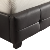 King PU Leather Deluxe Bed Frame Black - Top-Down View