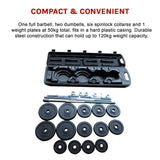 Weight Set Barbell Dumbell Dumb Bell Gym 50kg Plate - Low Angle