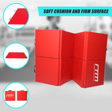 Folding Red Exercise Mat &ndash; Gymnastics, Martial Arts, Yoga, Karate & Judo Training - Low Angle
