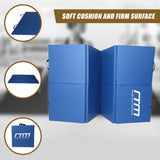 Folding Blue Exercise Mat &ndash; Gymnastics, Martial Arts, Yoga, Karate & Judo Training - Low Angle
