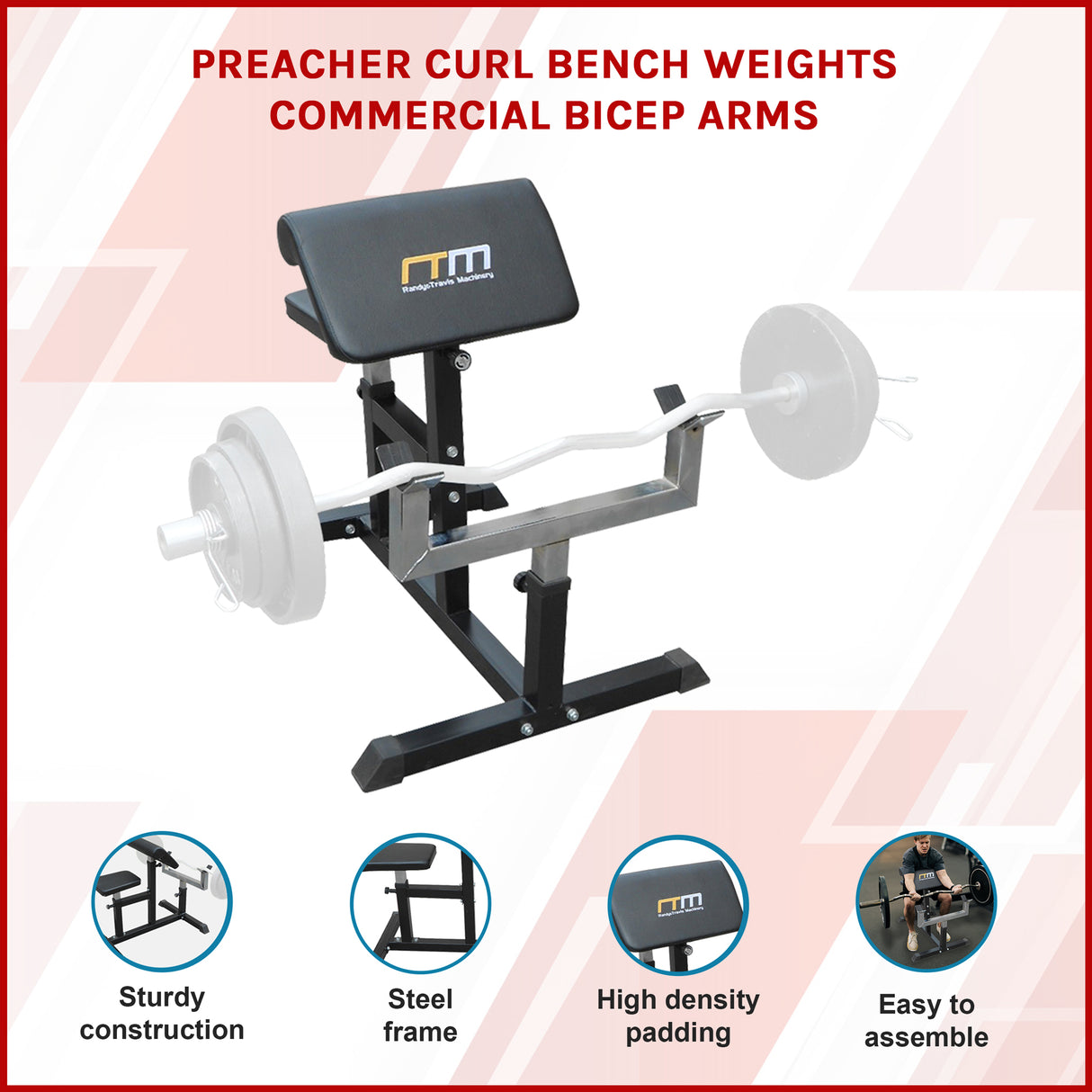 Preacher Curl Bench &ndash; Commercial Weight Bench for Bicep and Arm Workouts
