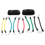 13PC Resistance Bands Set &ndash; Fitness Exercise Tubes with Handles & Leg Bands - Top-Down View