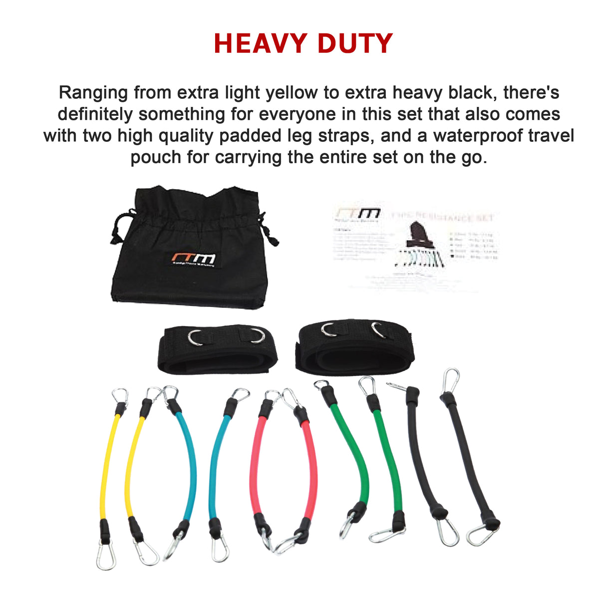 13PC Resistance Bands Set &ndash; Fitness Exercise Tubes with Handles & Leg Bands