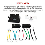 13PC Resistance Bands Set &ndash; Fitness Exercise Tubes with Handles & Leg Bands - 45-Degree Angle