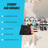 19PC Resistance Exercise Fitness Bands Tubes Kit Yoga Set - Front View