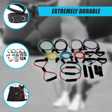 19PC Resistance Exercise Fitness Bands Tubes Kit Yoga Set