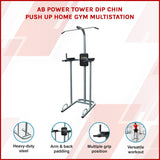 AB Power Tower Dip Chin Push Up Home Gym MultiStation - Rear View