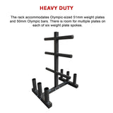 Olympic Weight Tree Bar Rack Holder Storage - Low Angle