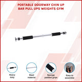 Portable Doorway Chin Up Bar &ndash; Pull Up & Upper Body Training Home Gym - Front View