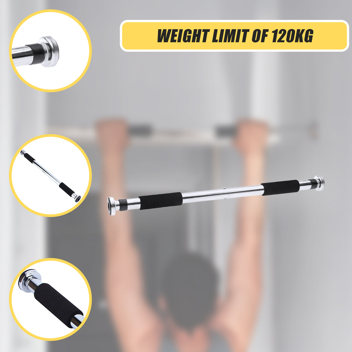 Portable Doorway Chin Up Bar &ndash; Pull Up & Upper Body Training Home Gym