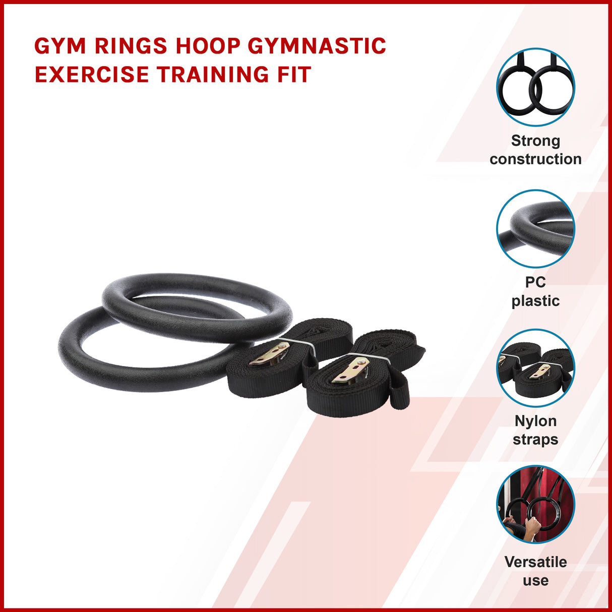 Gymnastic Rings &ndash; Adjustable Exercise Training Rings for Home & CrossFit Workouts
