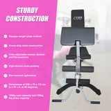 FID Flat Incline Decline Bench Press w/ Leg Extension - Side View