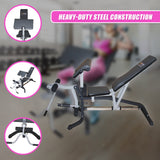 FID Flat Incline Decline Bench Press w/ Leg Extension - Rear View