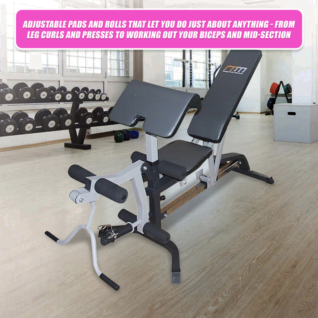 FID Flat Incline Decline Bench Press w/ Leg Extension